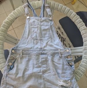 Denim skirt overalls